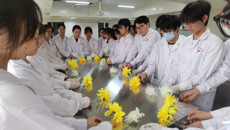 学校学生清明节开展缅怀“大体老师”活动   